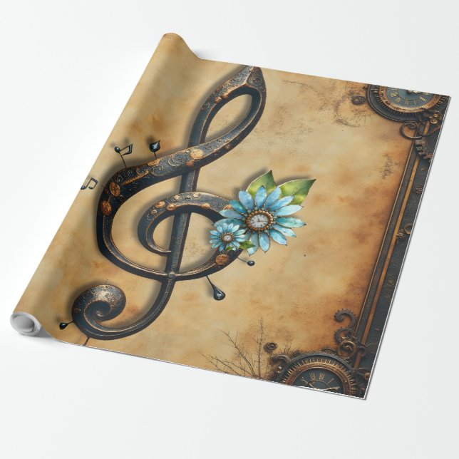 Papel De Regalo Clef mecánico (Desenrollado)
