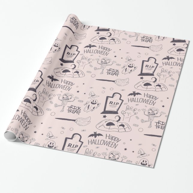 Papel De Regalo Clipart de Halloween (Desenrollado)