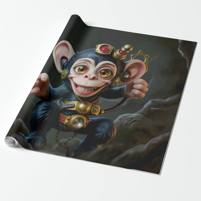 Papel De Regalo Clockwork Cavekeeper – El mono susurrante (Desenrollado)