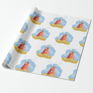 Papel De Regalo Clog y molino de viento