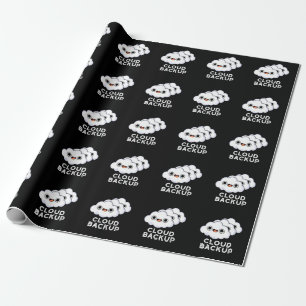 Papel De Regalo Cloud Backup Funny Computer Weather Pun Dark BG
