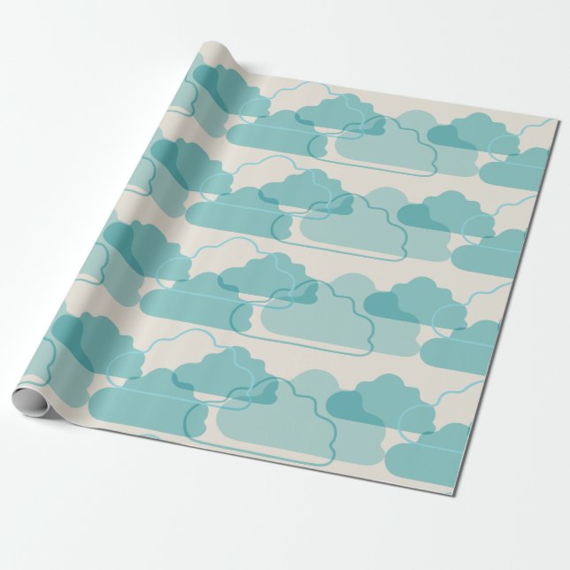 Papel De Regalo Clouds Baby Shower Gift (Desenrollado)