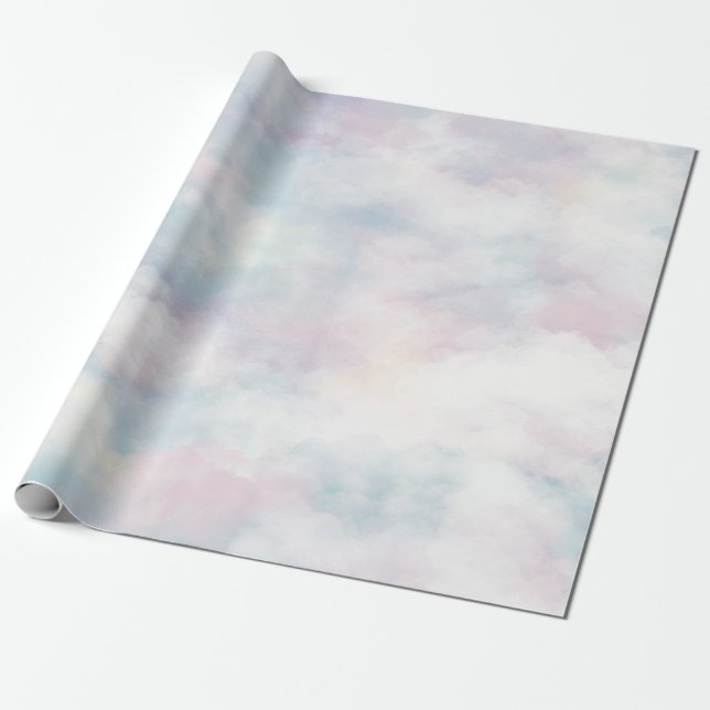 Papel De Regalo Clouds Pastel caprichosos (Desenrollado)