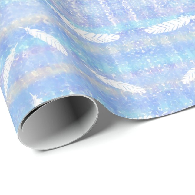 Papel De Regalo Cloudy Feathers (Esquina del rollo)