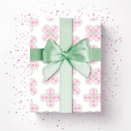 Papel De Regalo Clover marroquí quatrefoil en rosa y verde