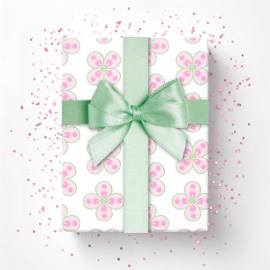 Papel De Regalo Clover marroquí quatrefoil en rosa y verde