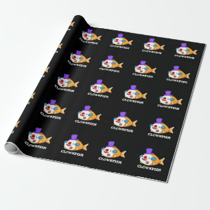 Papel De Regalo Clownfish Gracioso Pescado Animal Pun Dark BG