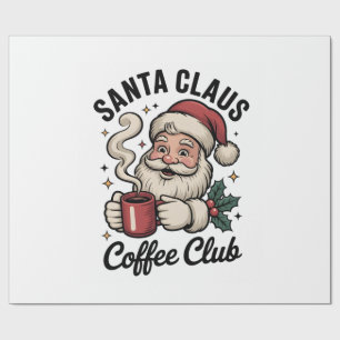 Papel De Regalo Club de Café de Santa Claus Cafeína Navidad