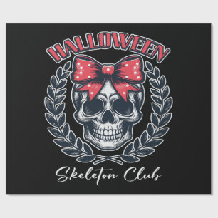 Papel De Regalo Club de Esqueleto de Halloween