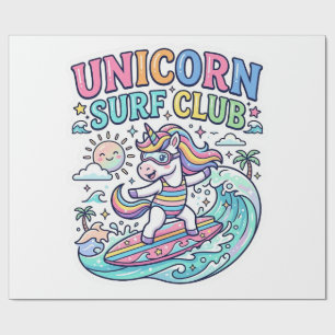Papel De Regalo Club de Surf Unicornio