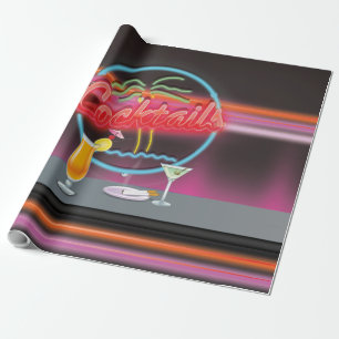 Papel De Regalo Club nocturno de cócteles retro