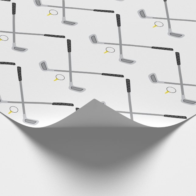 Papel De Regalo Clubes de golf y bolas (Esquina)