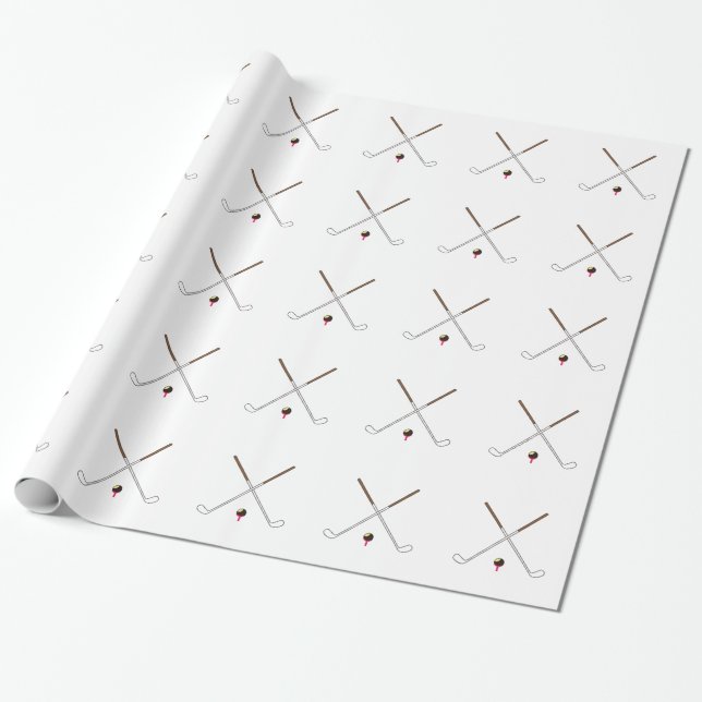 Papel De Regalo Clubs de golf cruzados (Desenrollado)