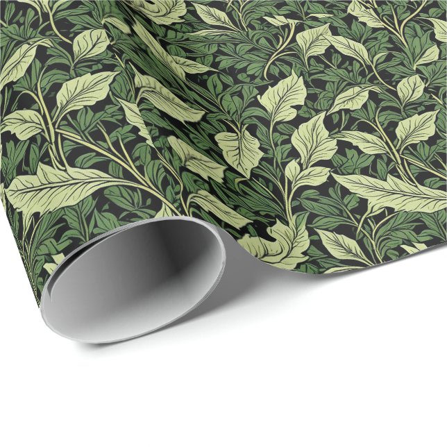 Papel De Regalo Clúster de vinos en tonos verdes (Esquina del rollo)