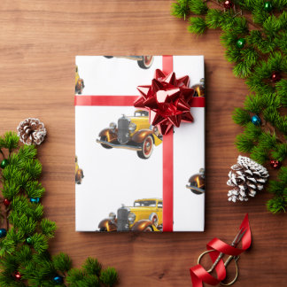 Papel De Regalo Coche Clásico Frio Moderno