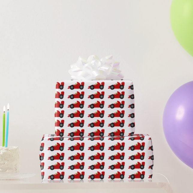 Papel De Regalo Coche de carreras rojo (Regalos de fiesta)