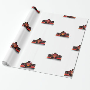 Papel De Regalo Coche de Carreras Rojo