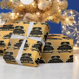 Papel De Regalo Coche de lujo Black Gold Vintage