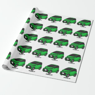 Papel De Regalo Coche de pequeño tamaño verde