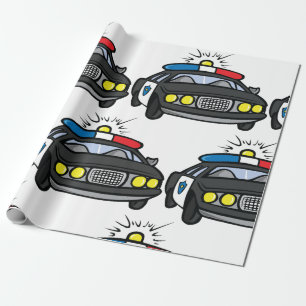 Papel De Regalo Coche de Policía con Luces de Sirena Intermitentes