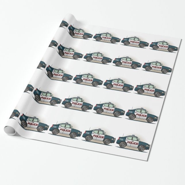 Papel De Regalo Coche del poli del coche del interceptor de la (Desenrollado)