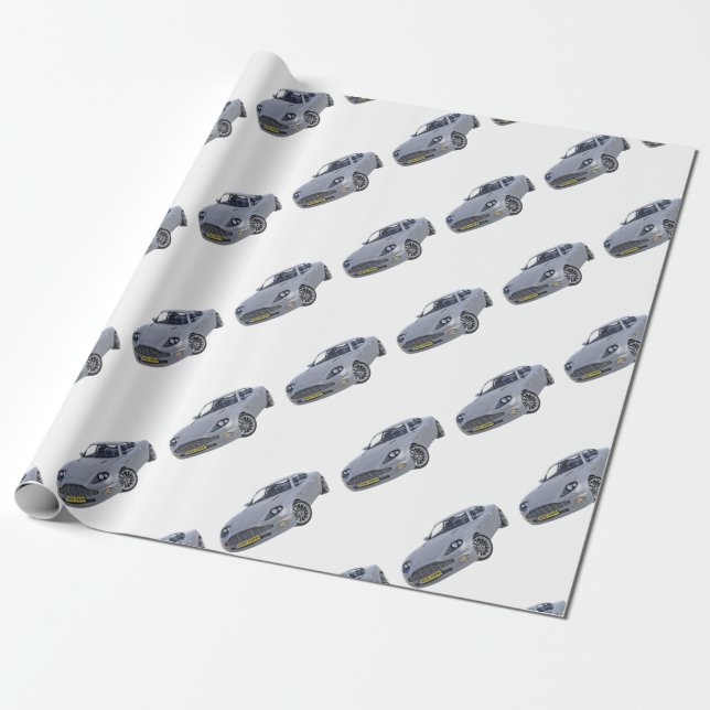 Papel De Regalo Coche estupendo del espía en plata (Desenrollado)