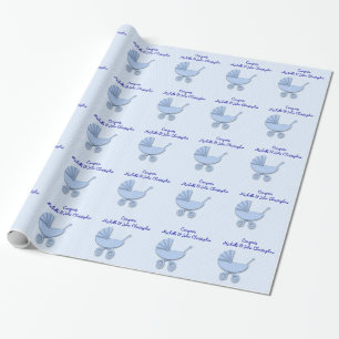 Papel De Regalo Cochecito de bebé con lunares de niño
