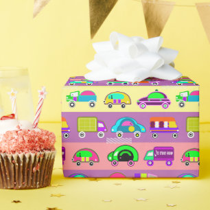 Papel De Regalo Coches brillantes y coloridos para niños