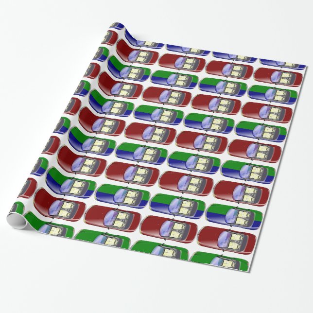 Papel De Regalo Coches coloridos (Desenrollado)