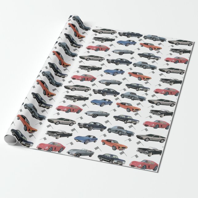 Papel De Regalo Coches de época  (Desenrollado)