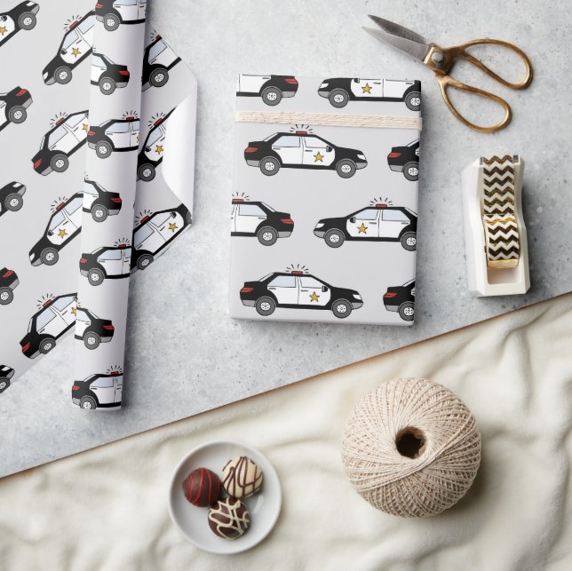 Papel De Regalo Coches de la policía (Artesanía)