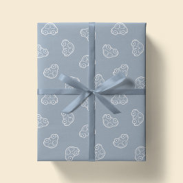 Papel De Regalo Coches Vehículo Moderno Simple Boho Lindo Niño Azu