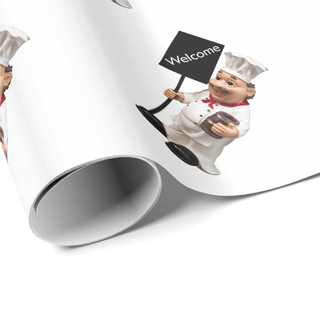 Papel De Regalo Cocina del chef - Tarjeta de menú BIENVENIDA (Esquina del rollo)