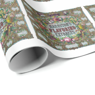 Papel De Regalo Cocina vintage de cocción de fruta floral victoria
