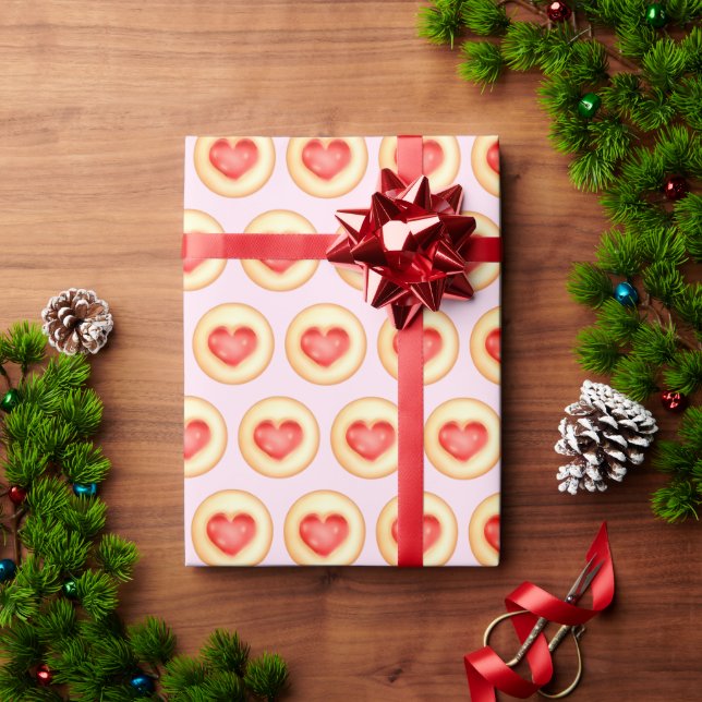 Papel De Regalo Cocinas clásicas de huella digital del corazón de  (Regalo de vacaciones)