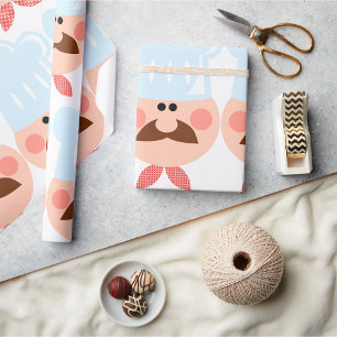 Papel De Regalo Cocinero italiano con bigote y sombrero