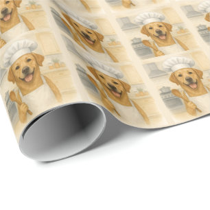 Papel De Regalo Cocinero Labrador Retriever Comida Casera Divertid