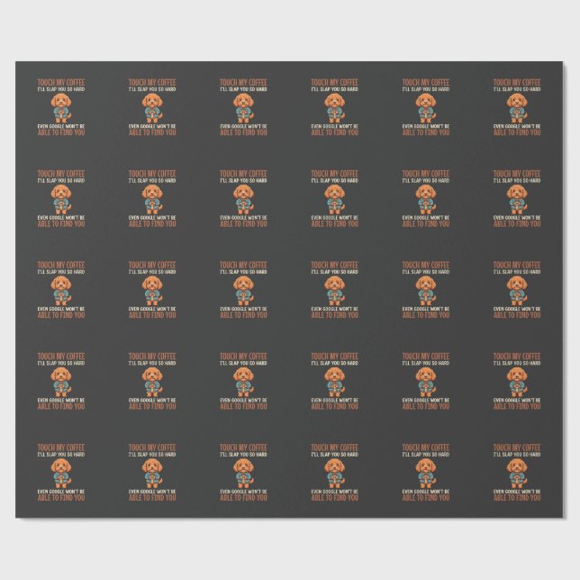 Papel De Regalo Cockapoo Divertido Amante Del Café (Superficie plana)