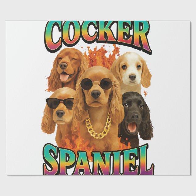 Papel De Regalo Cocker Spaniel  (Superficie plana)