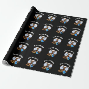 Papel De Regalo Coco nerd Funny Fruit Coconut Pun Dark BG