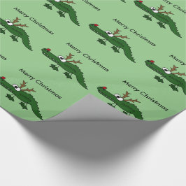Papel De Regalo Cocodrilo divertido del navidad como reno