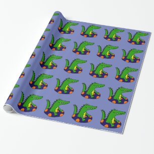 Papel De Regalo Cocodrilo divertido en tubo interno