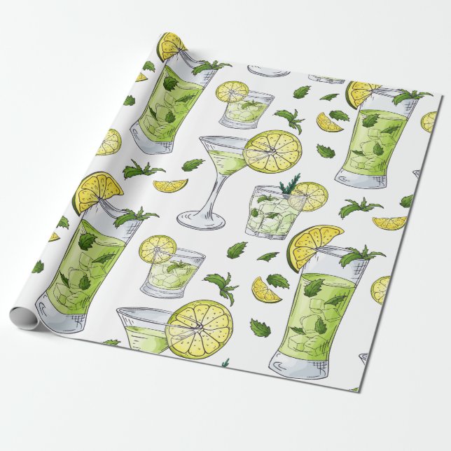 Papel De Regalo Cócteles de verano (Desenrollado)