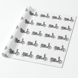 Papel De Regalo CÓDIGO DE BARRA DE SCOOTER Diseño de patrón de cód