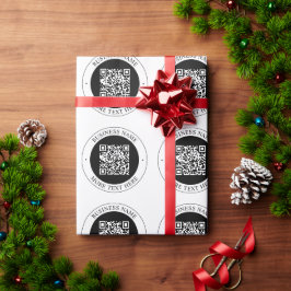 Papel De Regalo Código QR con nombre de empresa Texto circular edi