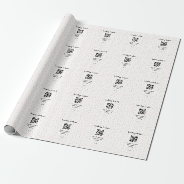 Papel De Regalo Código QR de escaneo del sitio web de la boda para (Desenrollado)