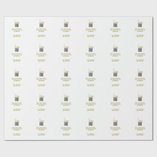 Papel De Regalo Código QR de escaneo dorado letras brillantes simp