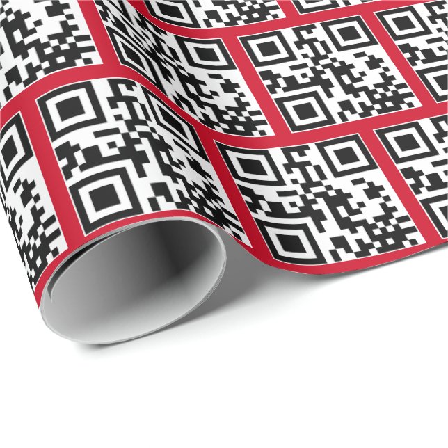Papel De Regalo Código QR de vacaciones felices (Esquina del rollo)
