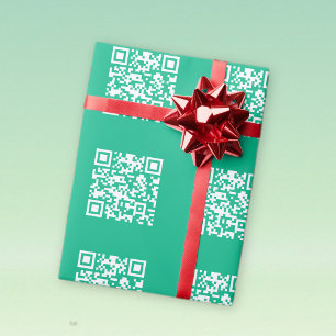 Papel De Regalo Código QR editable Genera el tuyo Verde turquesa