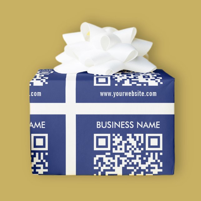 Papel De Regalo Código QR editable (generado al instante) | Azul M (Subido por el creador)